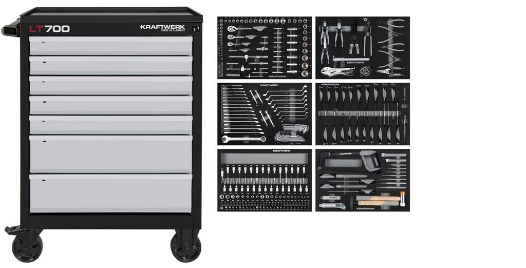 LT LINE Workshop trolley LT700, 7 drawers, 301-pcs.