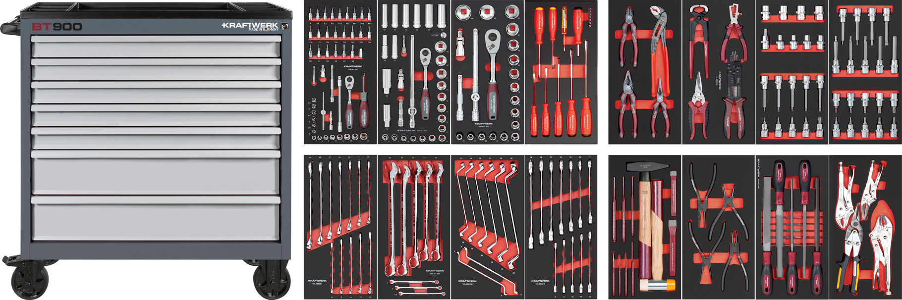 SWISS LINE Workshop trolley BT900 7 drawers 226 pcs.