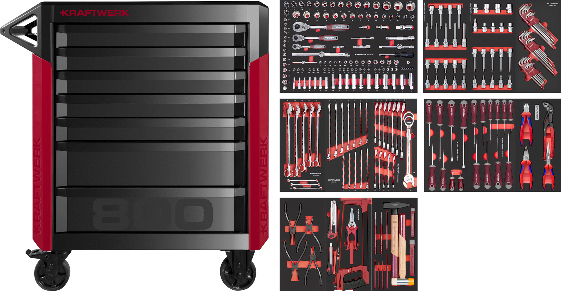 PRO LINE Carrello da officina PT800 7 cassetti 283 pz.