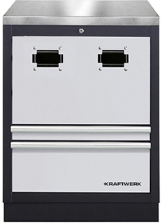 Schrank für Kabelaufroller+rostf. Platte