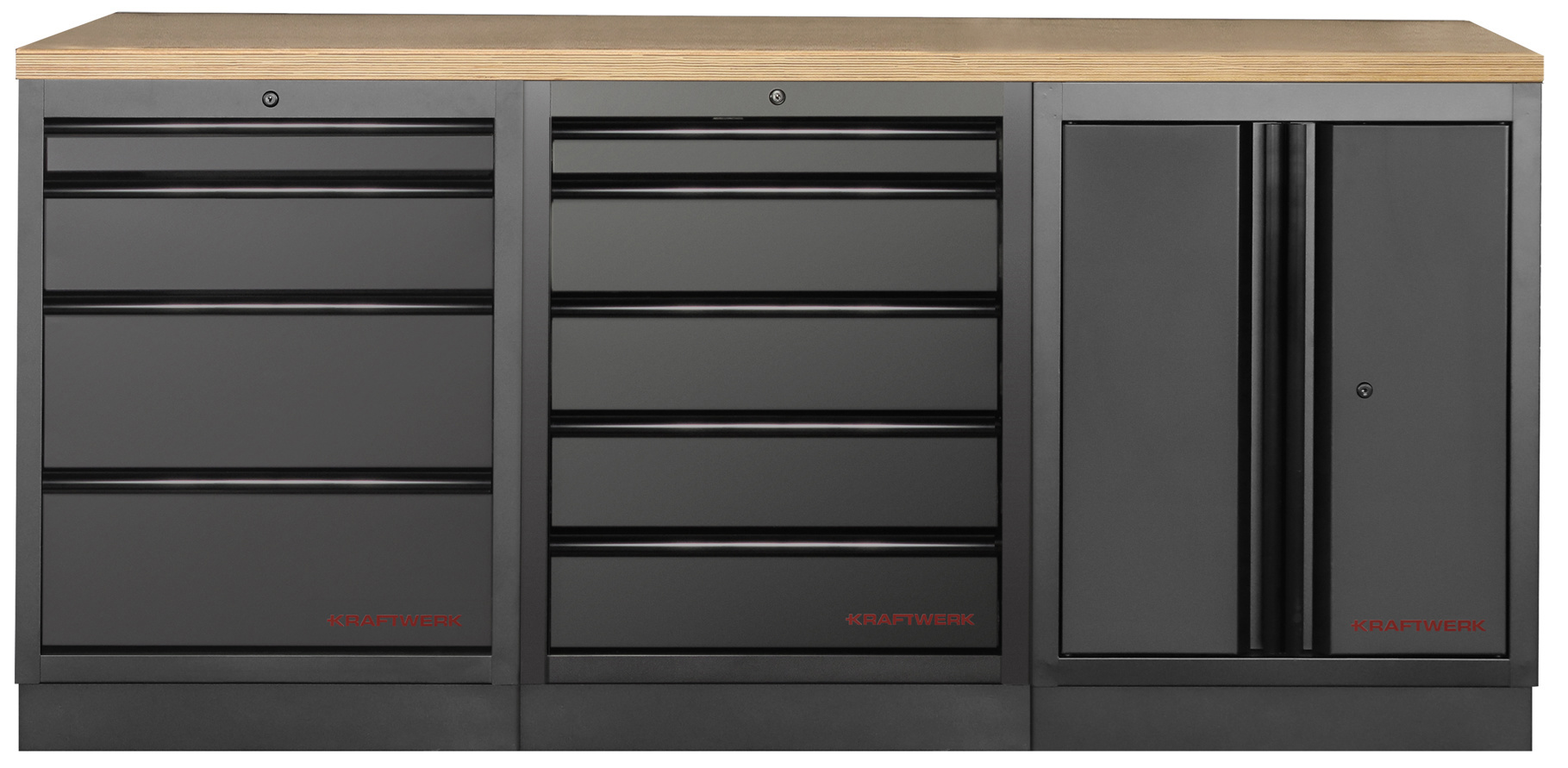 BLK FURNITURE Workshop furniture with 3 elements, Beech