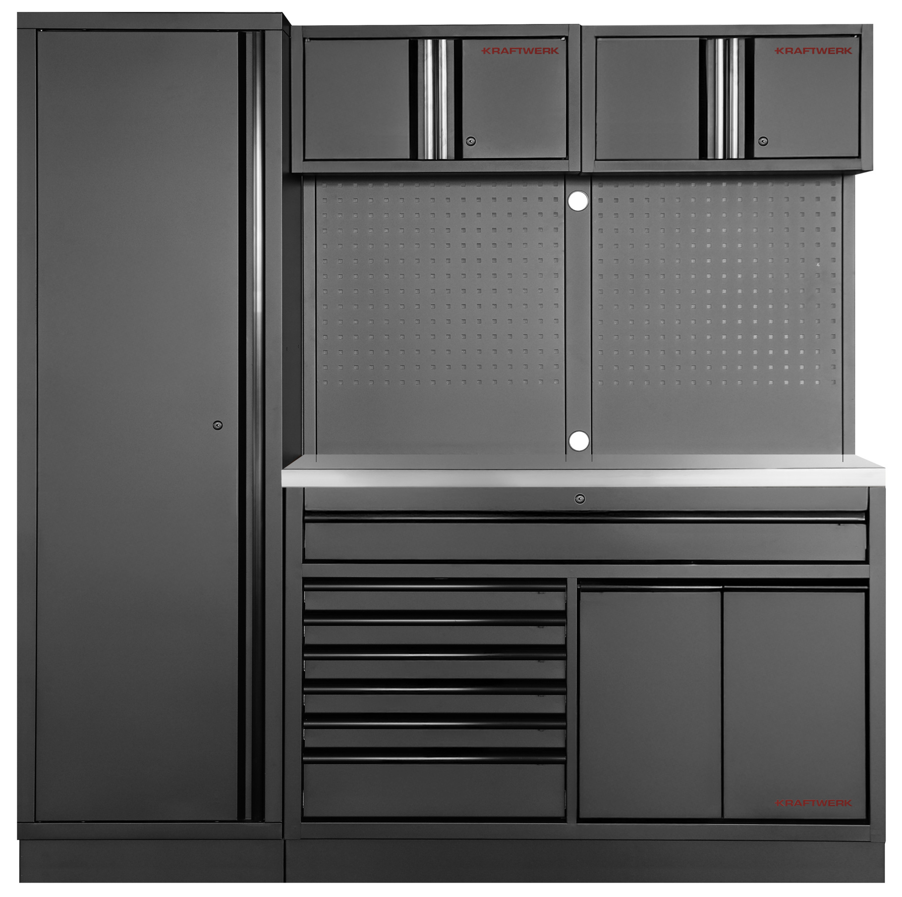 MOBILIO BLK Mobilier d'atelier large 2 éléments, Inox