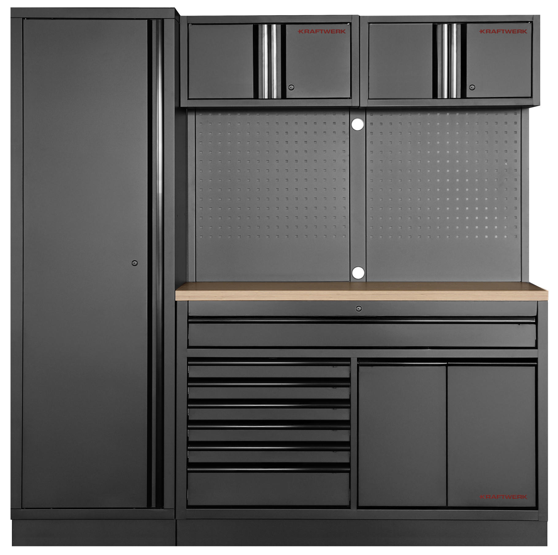 MOBILIO BLK 2er Kombi breit, Lochwand, Buche