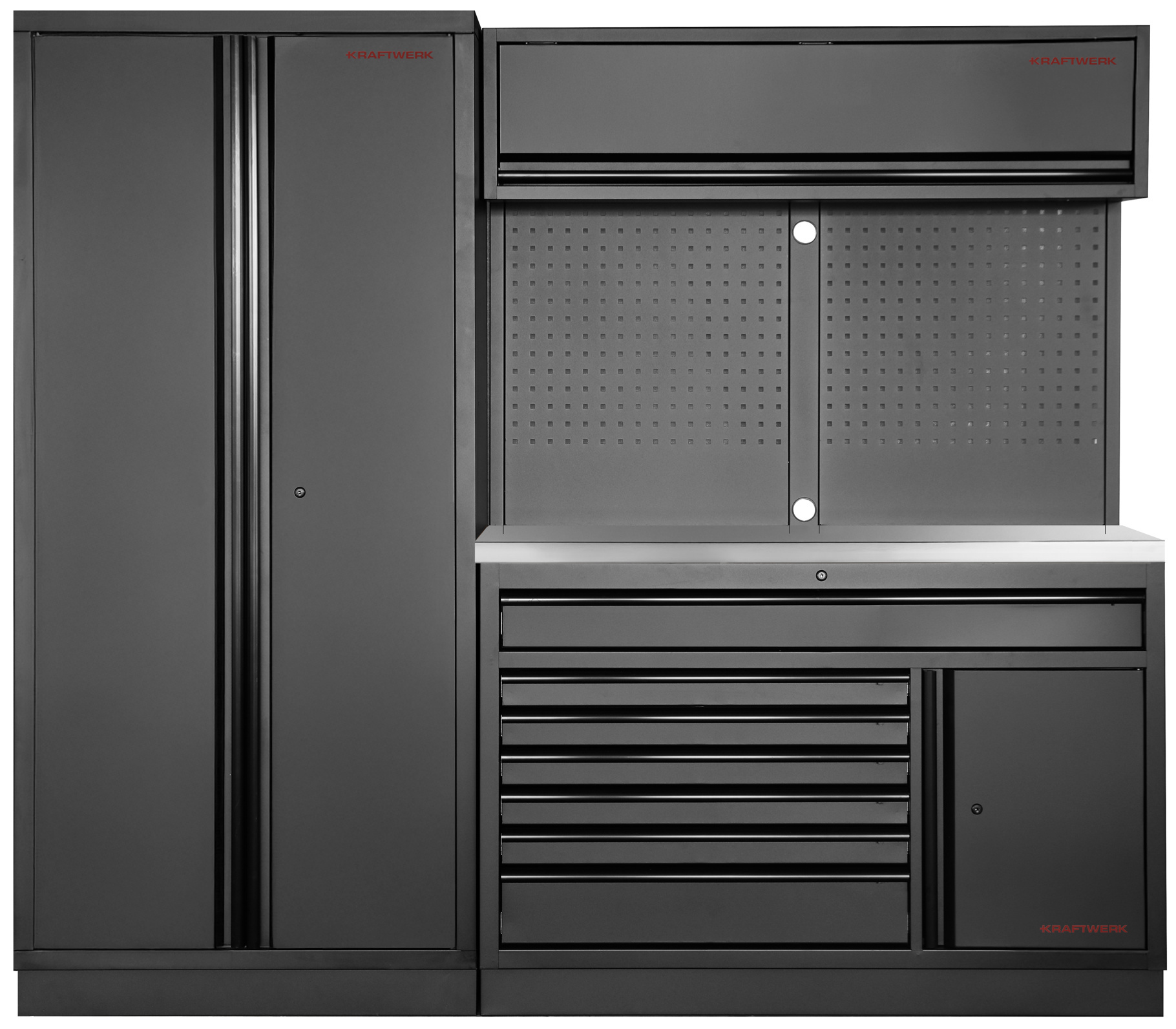 MOBILIO BLK Mobilier d'atelier large 2 éléments, Inox