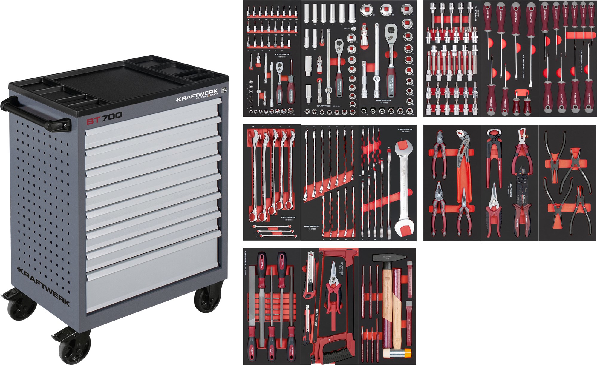 Workshop trolley BT700 8 drawers 236 pcs.