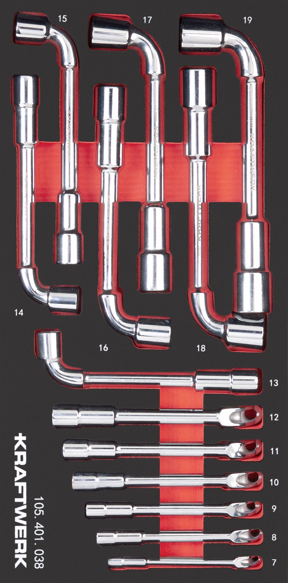 PRO LINE EVA3 Clé à pipe 7-19 mm 20x40 13 pces.