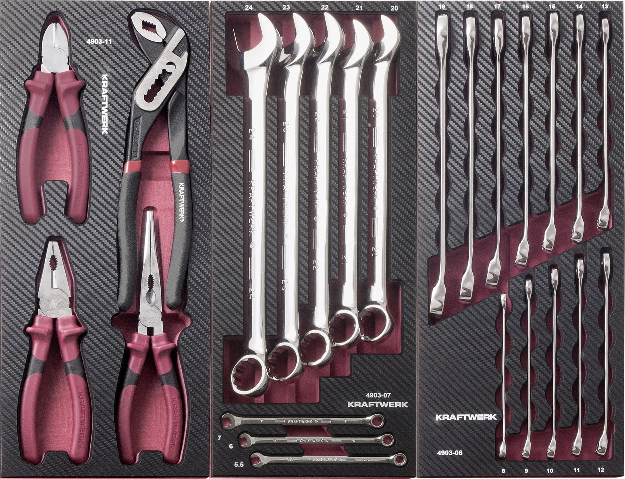 Assortiment d'outils, EVA, clés mixtes et pinces, 24 pcs
