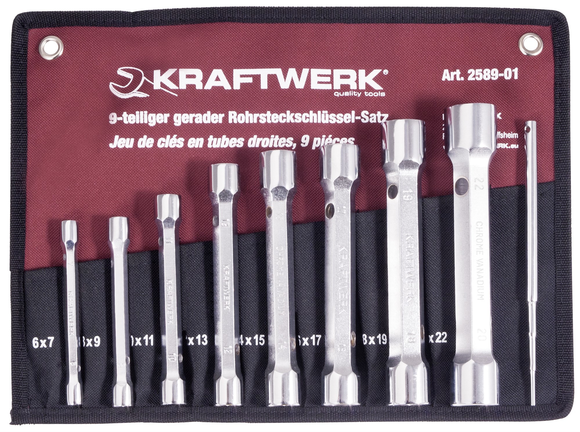 9-t. Rohrsteckschl.satz 6-22 mm+Stift