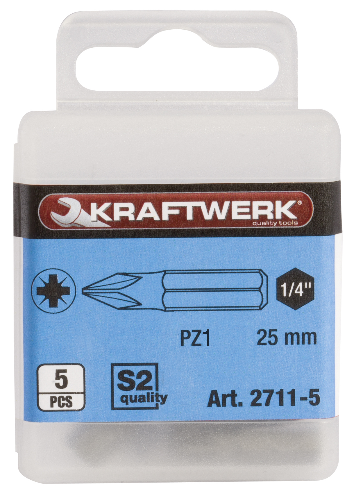 1/4" Pozidriv bit 25 mm Nr. 1, 5Stk