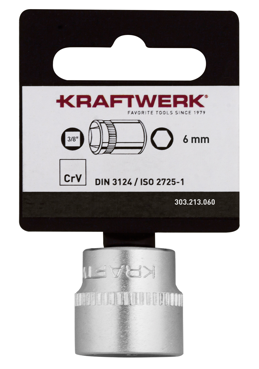 BASIC LINE 3/8" Steckschlüsseleinsatz 6 mm mit Hänger