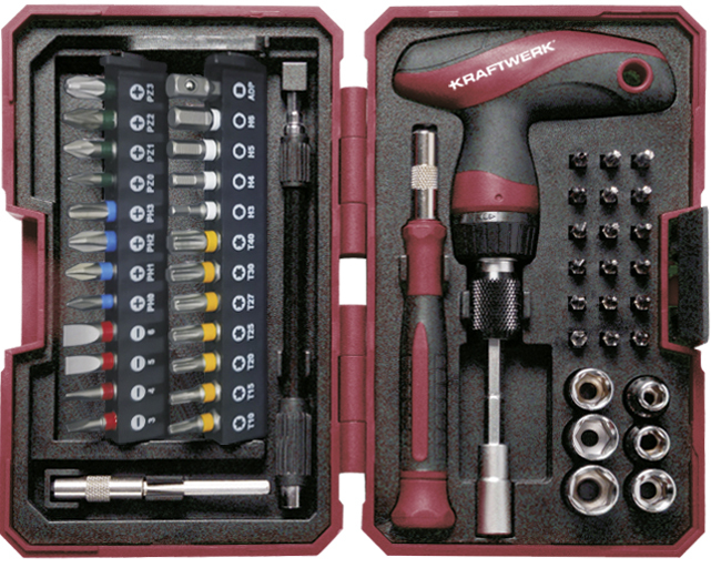 Ratschen-Schraubendreher-SET mit Farbring, 53-tlg.