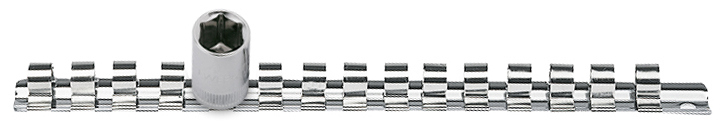 Stecknuss-Schiene 250mm m.16 Clips 1/4"