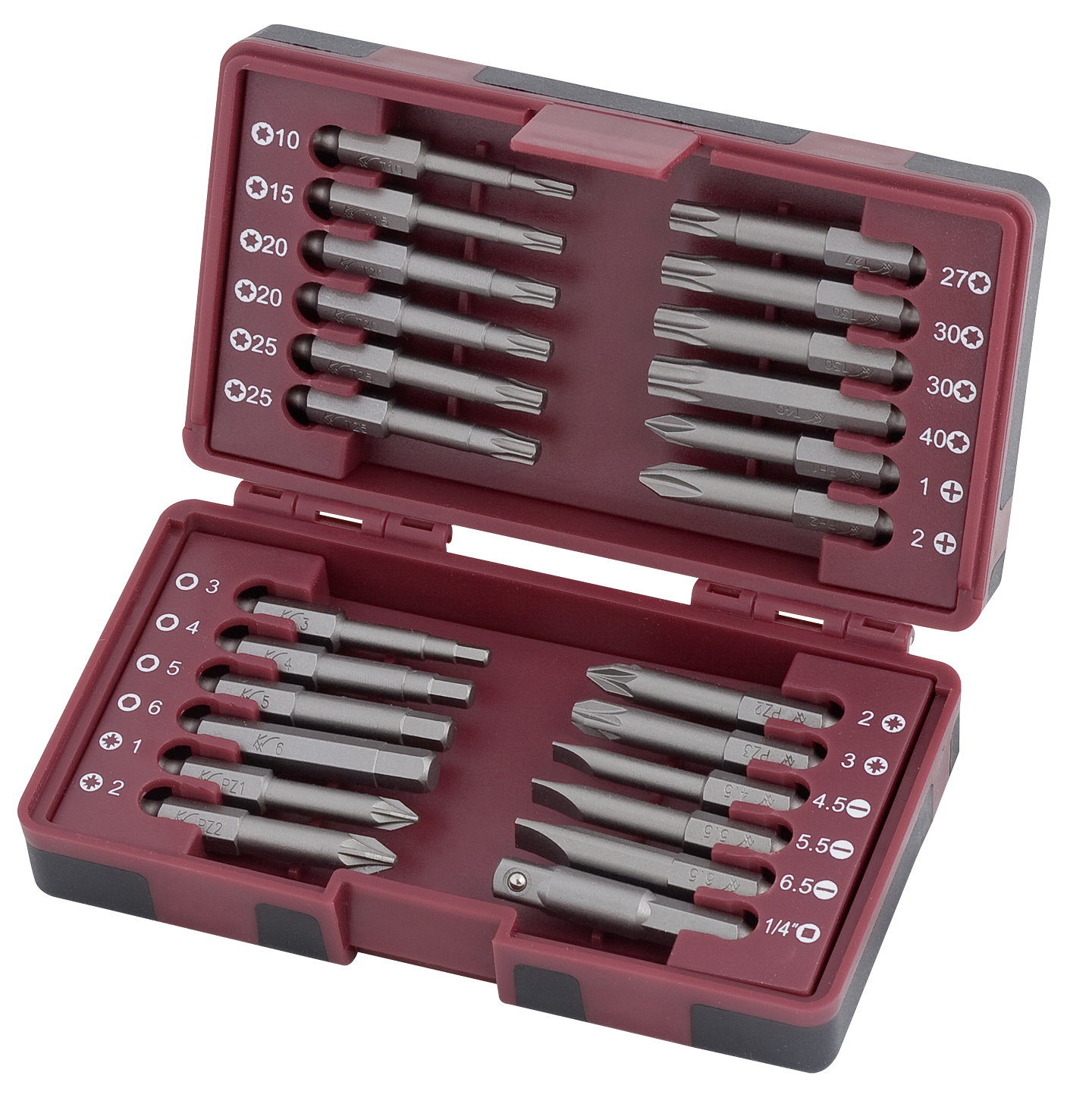 24-t. 1/4" ergokraft-Lang-Bit-Box 50 mm