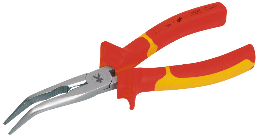 Pinza Hightech 1000 V a becchi mezzotondi lunghi 45° 205 mm