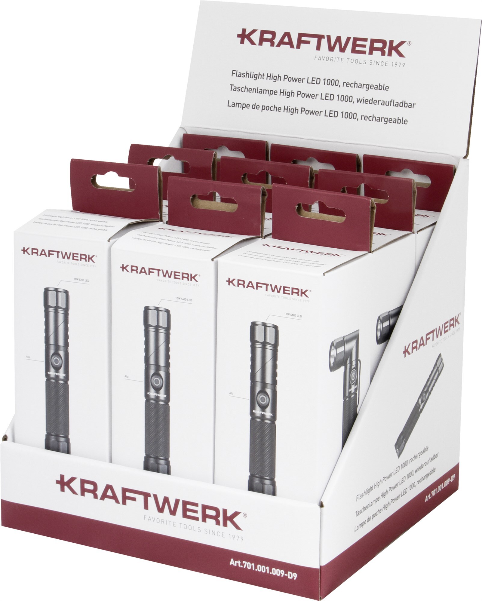 Display mit 9x LED Taschenlampe High Power