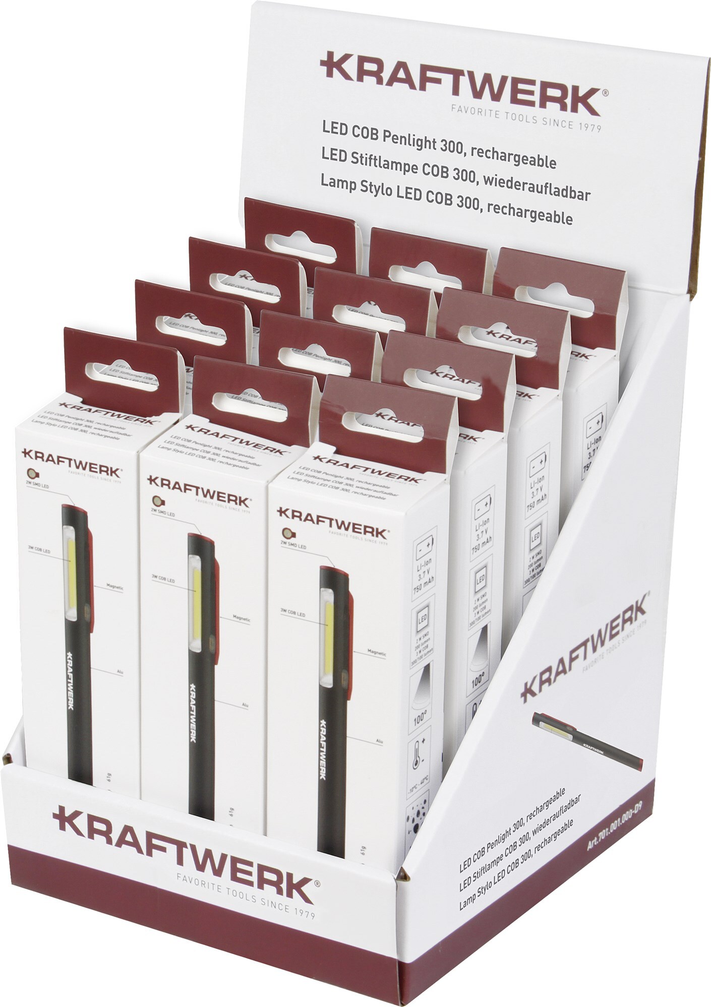Display mit 12x LED Stiftlampe COB 300